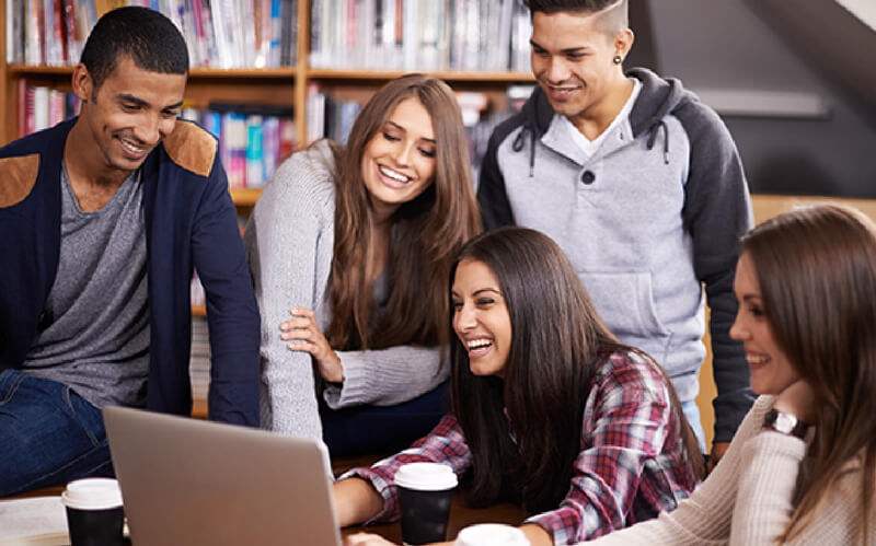 group of students conferencing