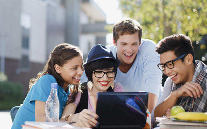 group of students conferencing