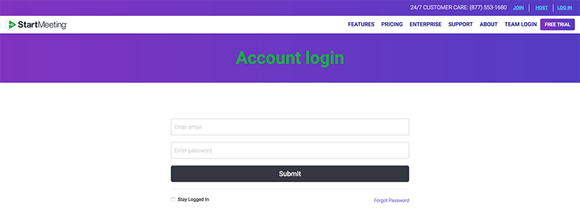StartMeeting account log in